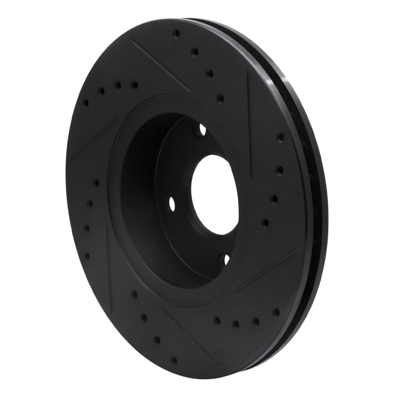 Ford Contour Brake Rotor (1) - Front Left - R1 Concepts - Drilled & Slotted - Black - `98-`04